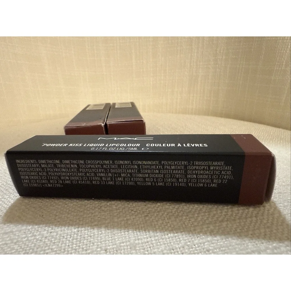 MAC Powder Kiss Liquid Lipcolour #997 OVER THE TAUPE NIB  .17 fl oz Fast Ship‎